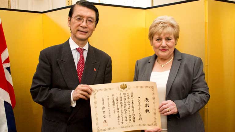 Angela with Ambassador Hayashi